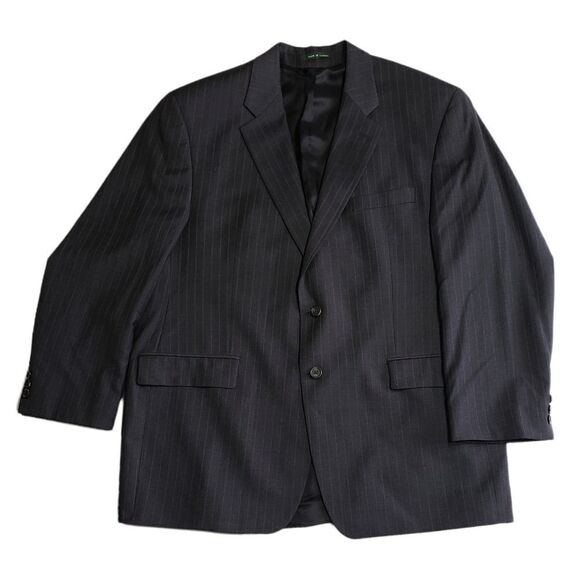 Lauren Ralph Lauren Gray Pinstriped Suit Jacket Sz 46R - Picture 1 of 16